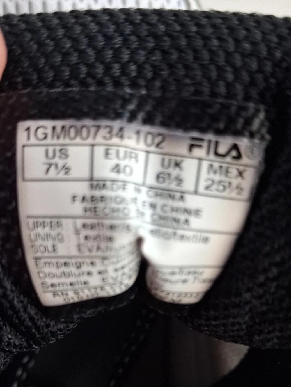 Fila Men's Memory Foam Threshold Athletic Running Sneakers Size 7.5